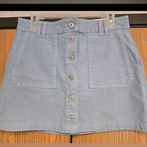 American Eagle Skirt Women 2 Blue Corduroy Super Hi Rise A Line Super Stretch